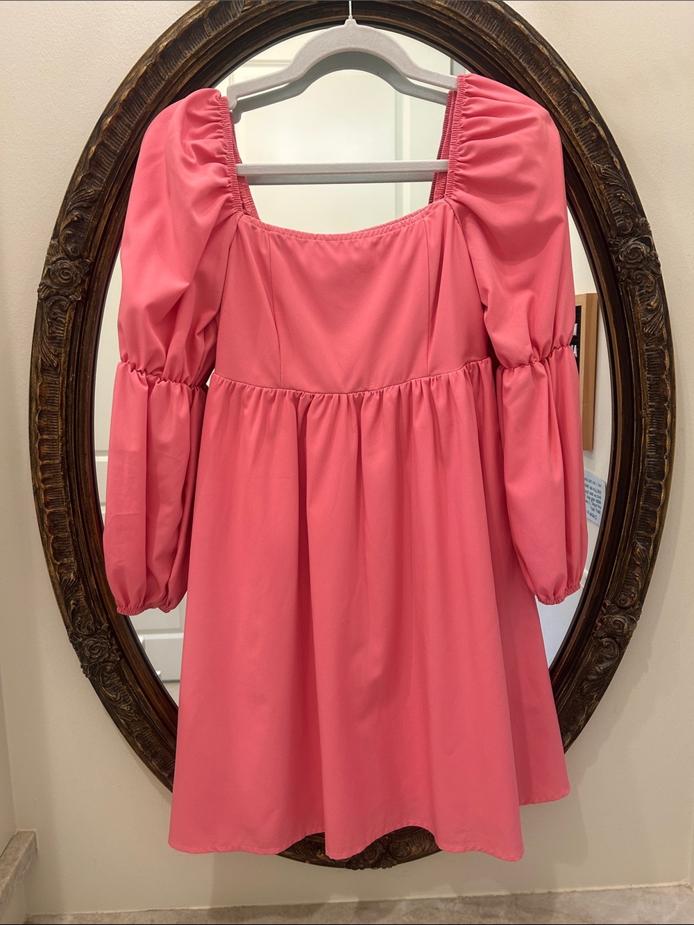 Pink Puff-Sleeve Dress
